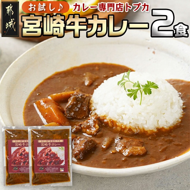トプカ 宮崎牛カレー 170g×2食（お試し）（楽天ふるさと納税 宮崎県都城市）