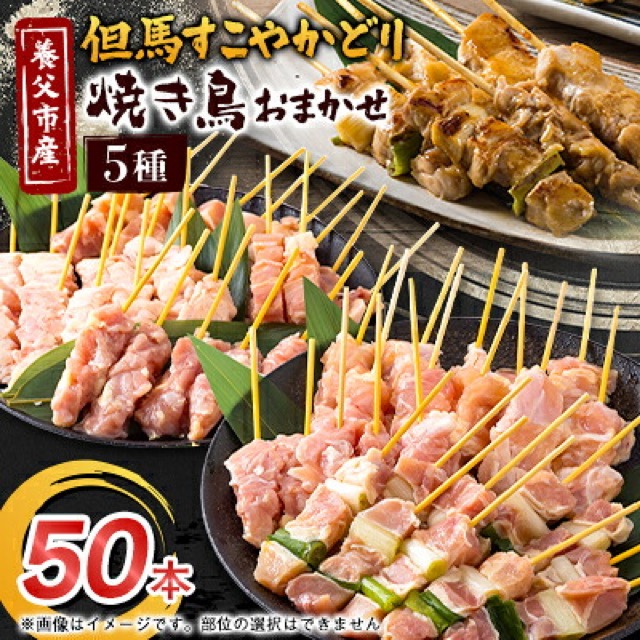 焼き鳥セット おまかせ5種盛り合わせ 50本（楽天ふるさと納税 兵庫県養父市）