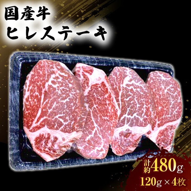 国産牛 ヒレステーキ 約480g（配送不可：離島）（楽天ふるさと納税 熊本県錦町）