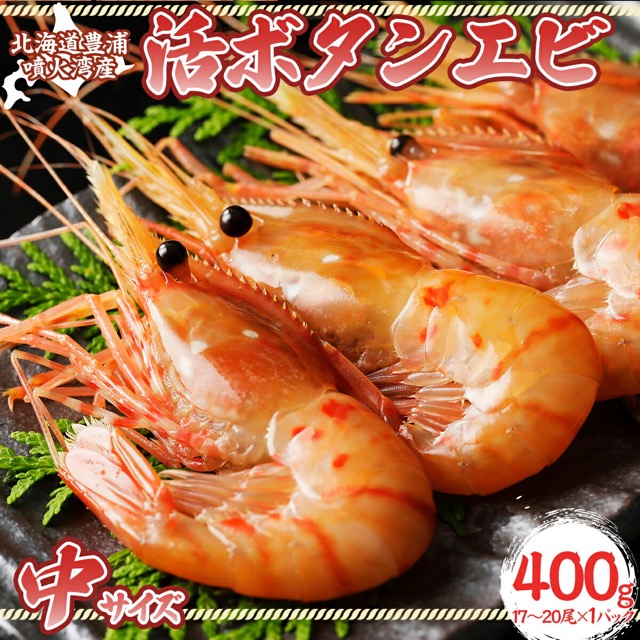 活ボタンエビ 中サイズ 400g(17〜20尾)(楽天ふるさと納税 北海道豊浦町)