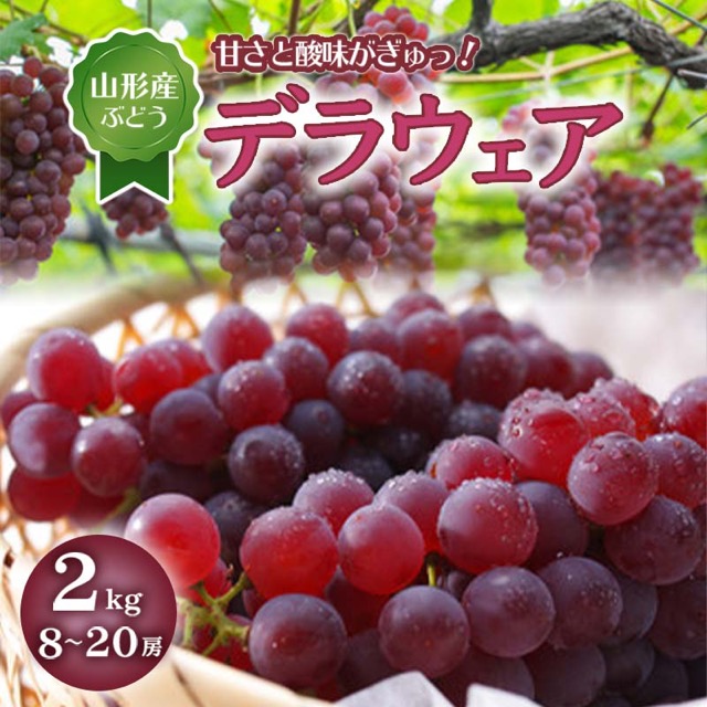 デラウェア 2kg 8~20房(楽天ふるさと納税 山形県)